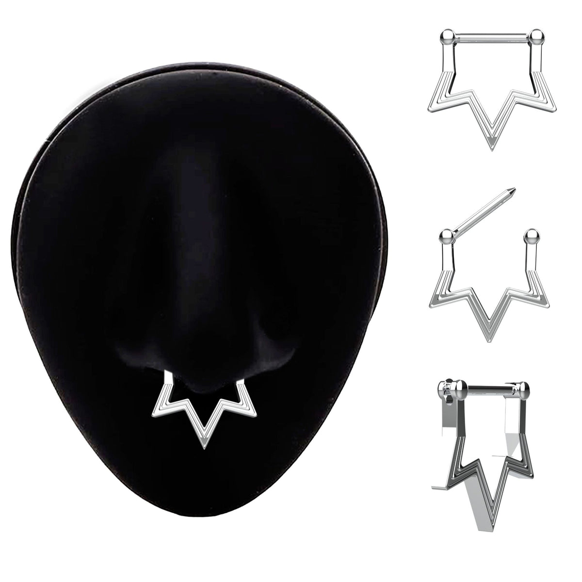 traditional indian septum ring - ethnic nose piercing jewellery - IndoLibas