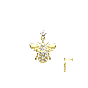 Honey Bee Nose Pin Gold 