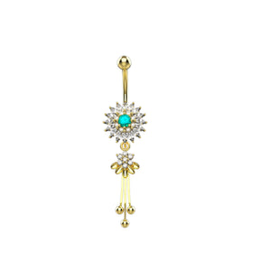 sunflower studs belly button ring