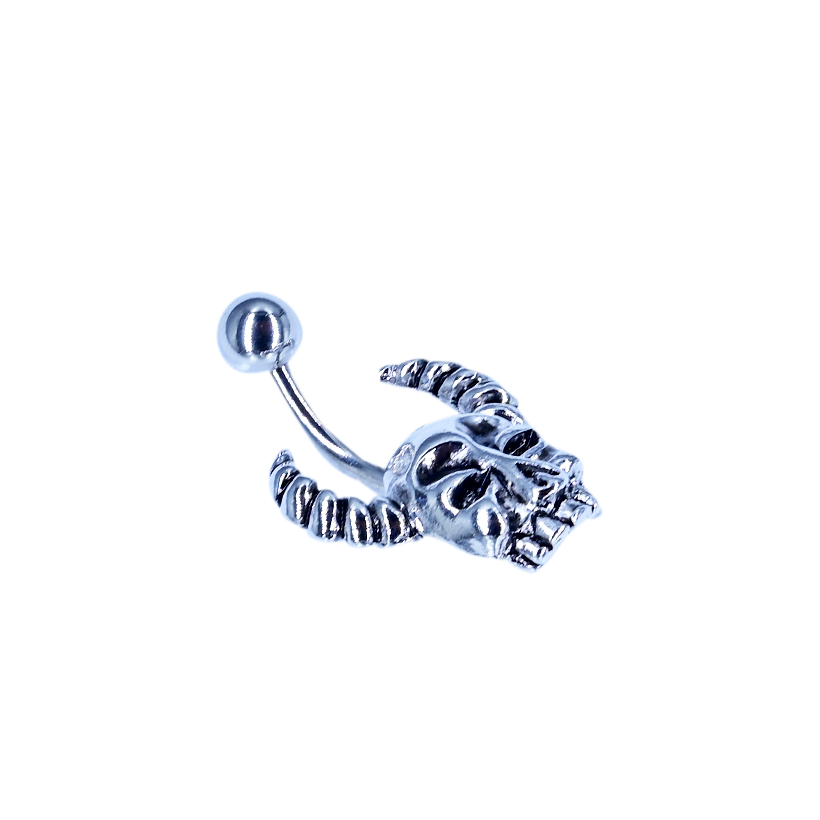 Silver belly button ring with a unique design 