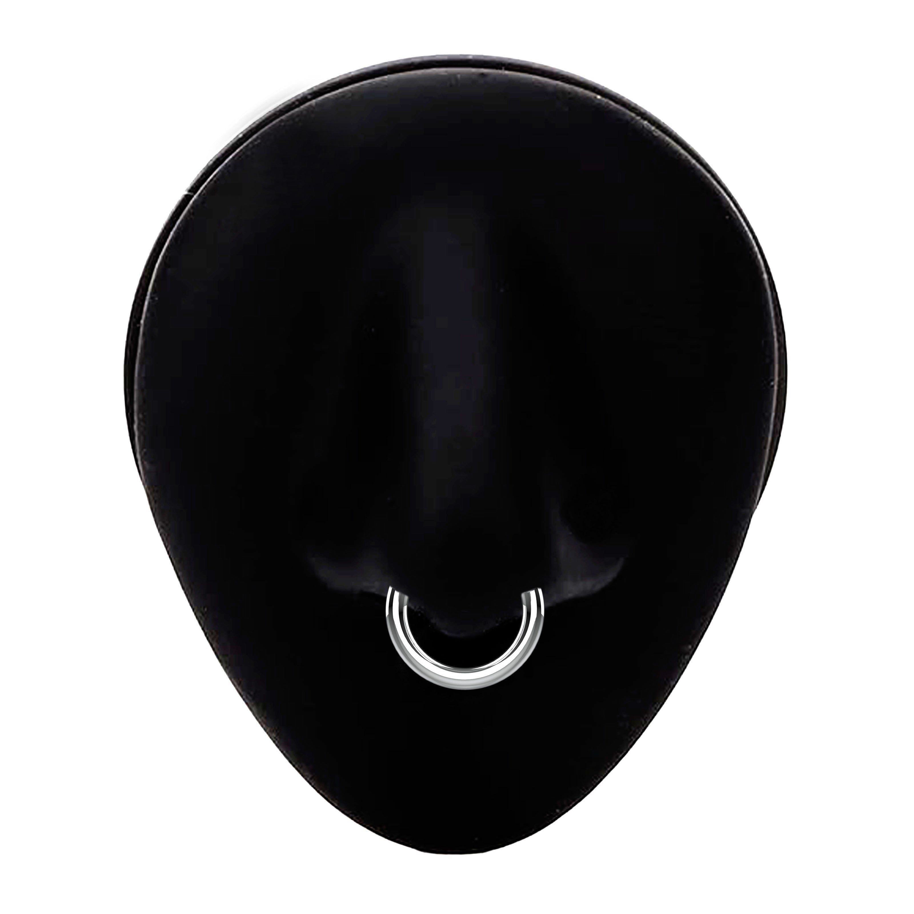 silver press on septum jewellery -indian nose piercing jewellery