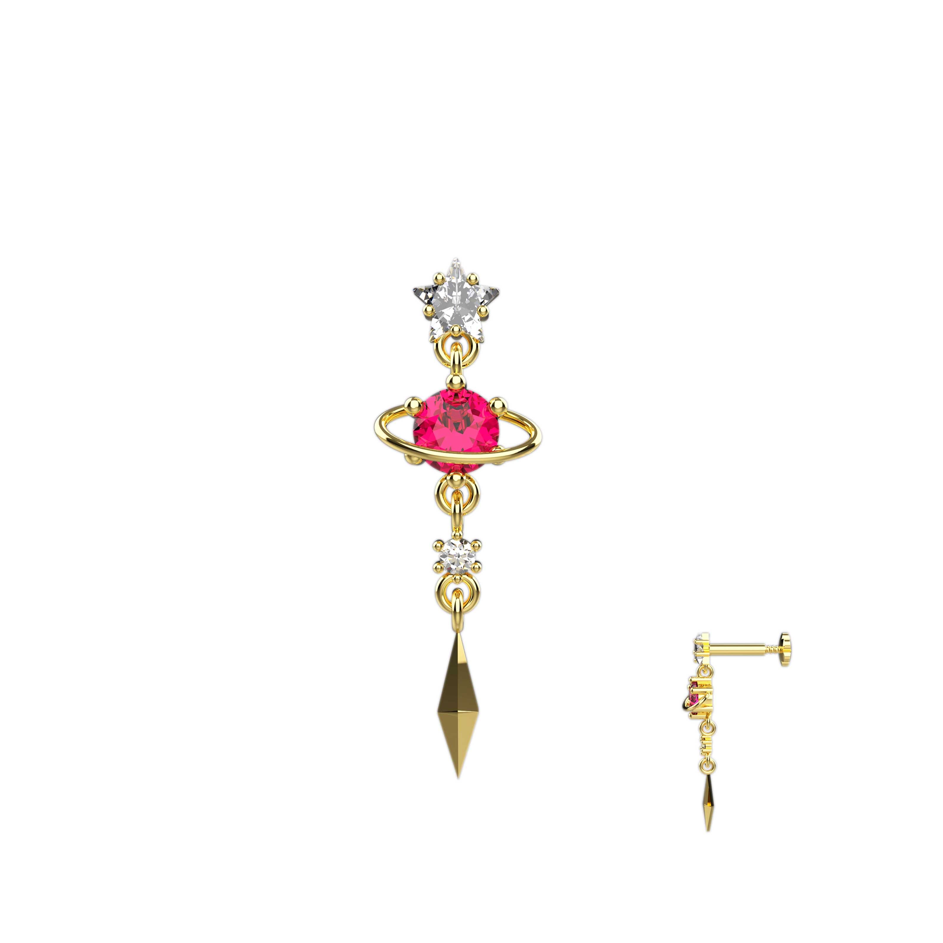 Gold and Diamond Nose Pins Online - Glamorous Jewelry