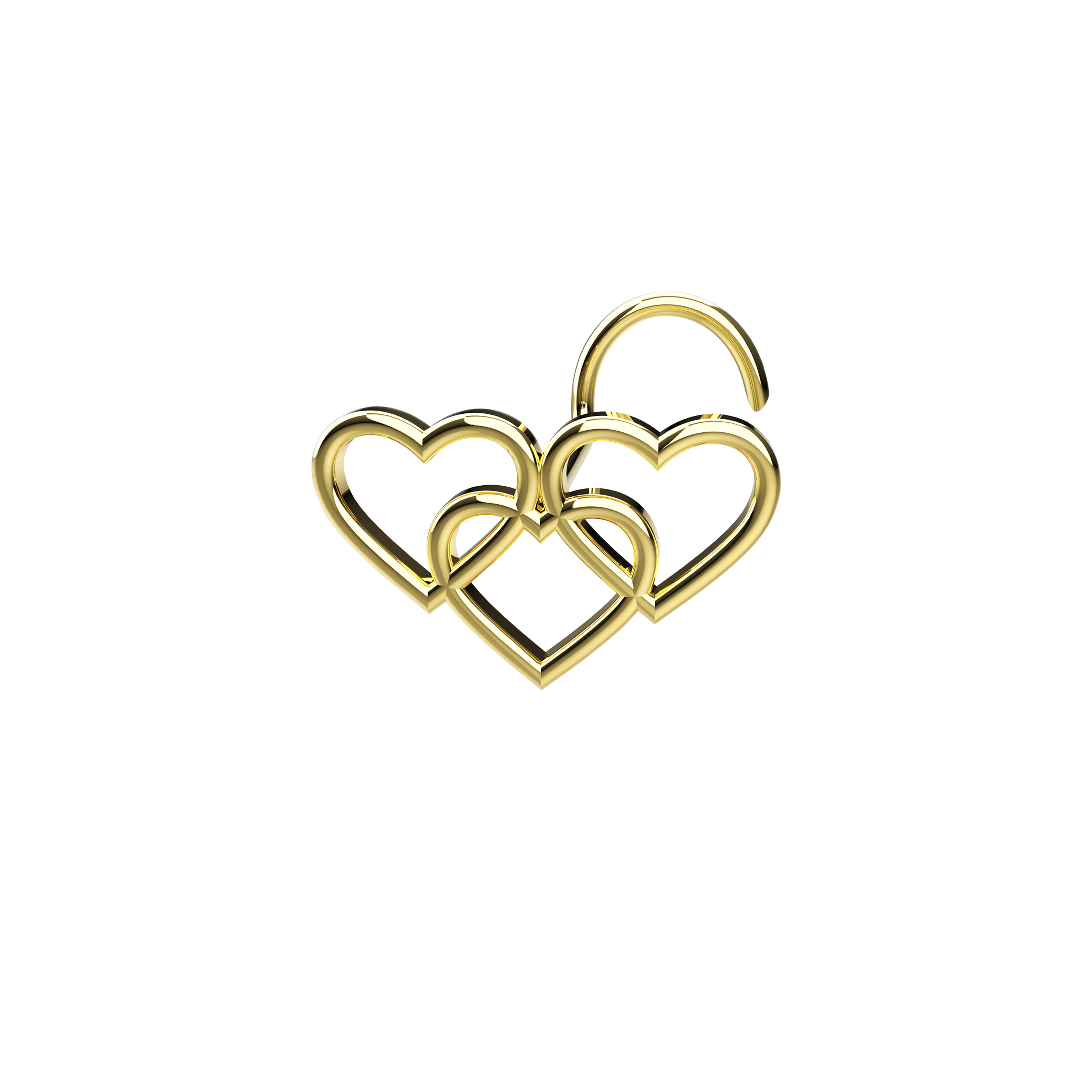 Nose Pin Heart Design 