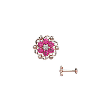 Flower Motif Nose Pin