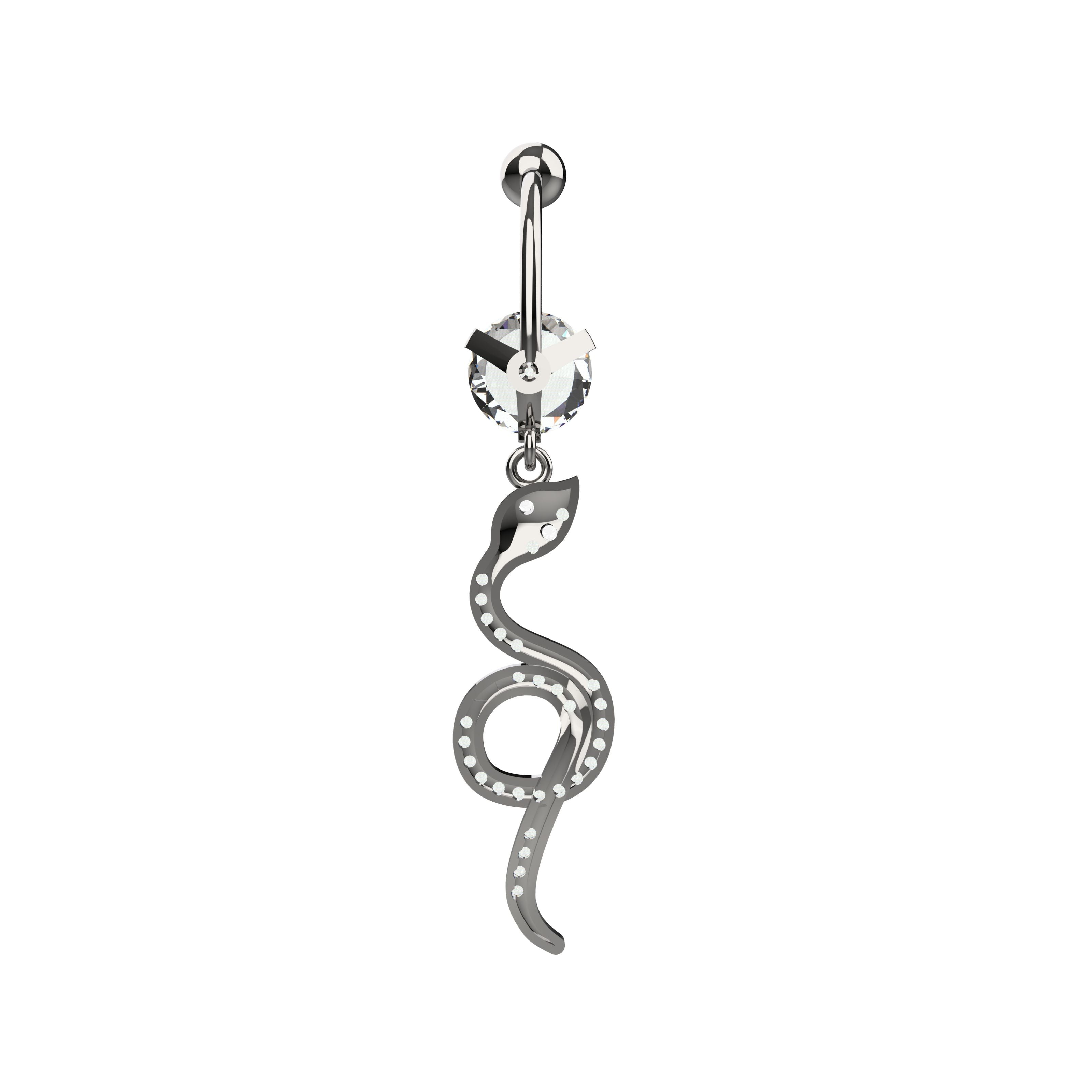 women’s snake belly ring silver piercing jewellry online