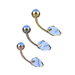  gold, silver, and rose gold Belly button ring 