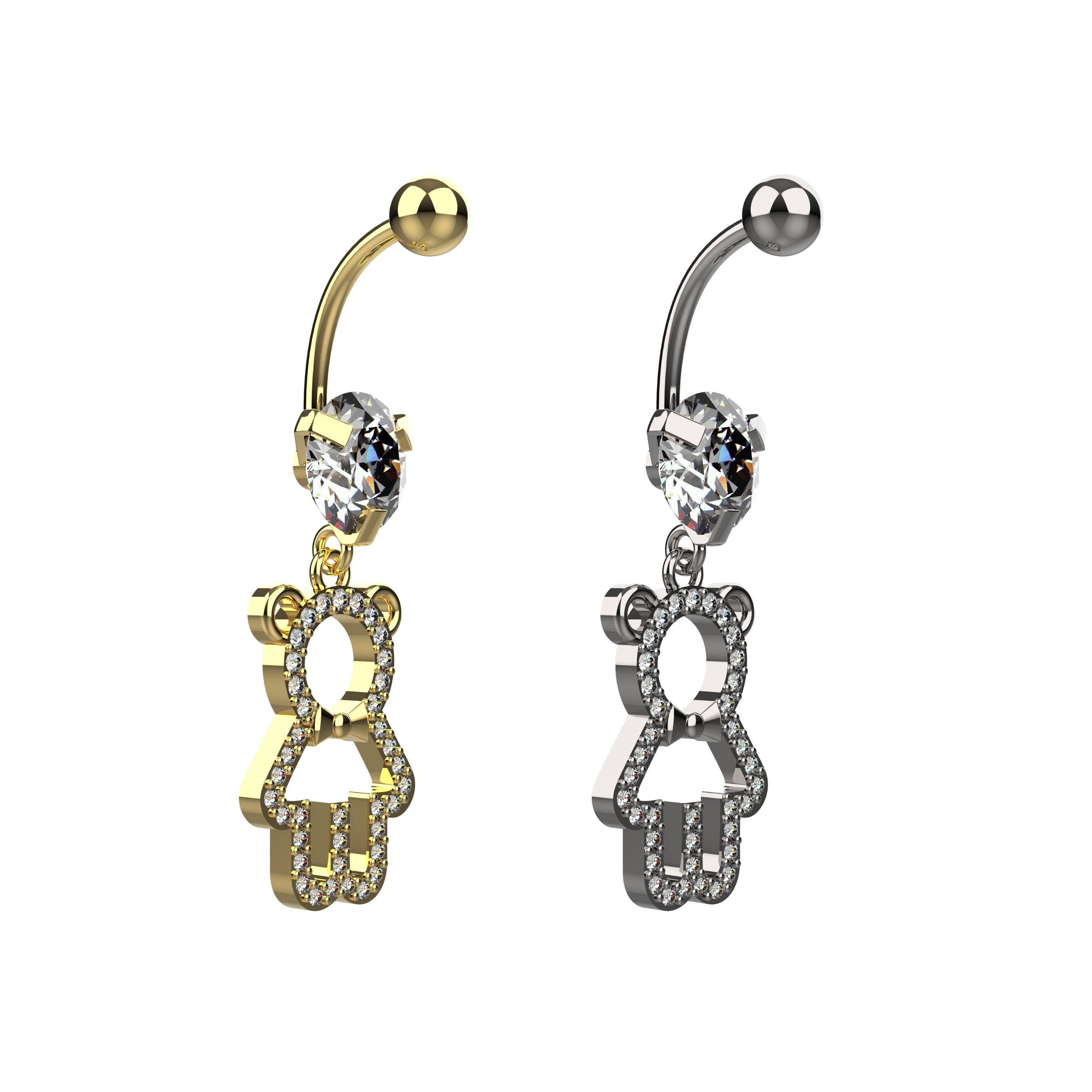 Silver Navel Ring for Women – Belly Button Piercing Jewelry