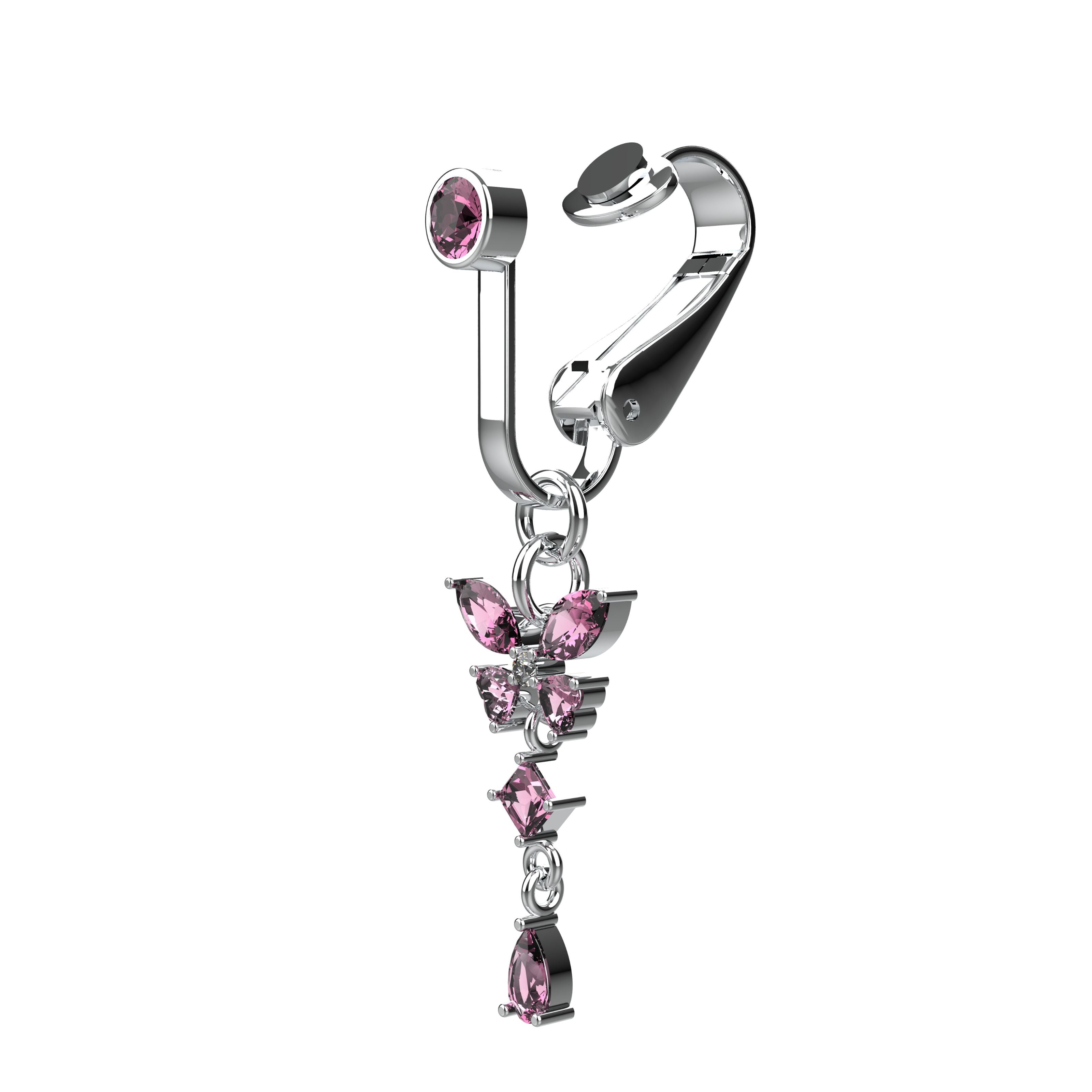 Silver Non piercing belly ring jewelry 