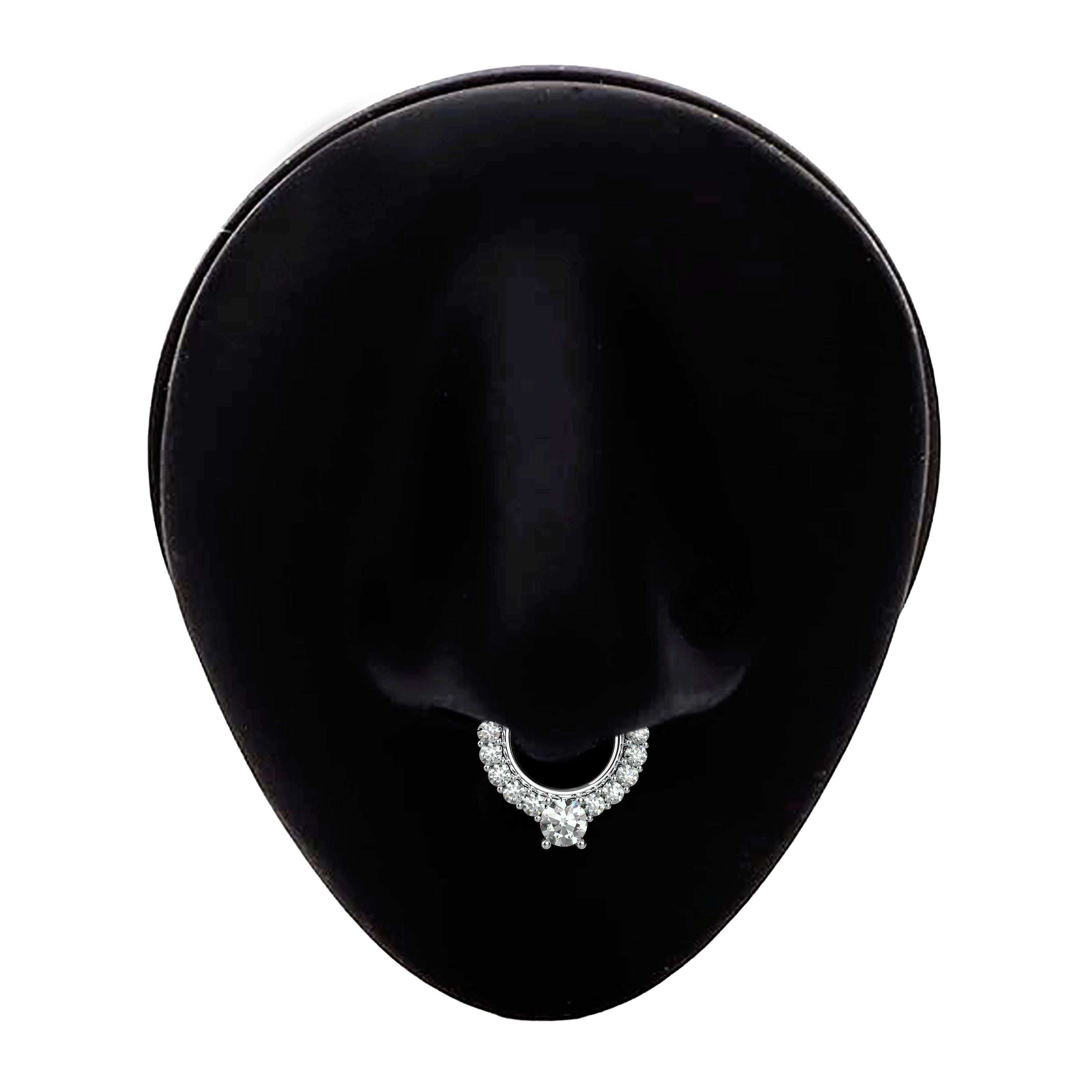 silver septum jewelry silver tribal nose stud ring