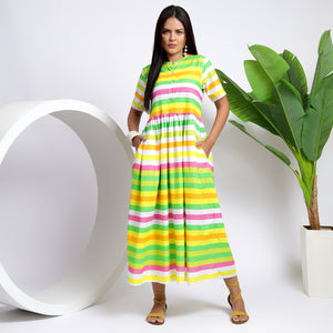 colorful stripes pattern frocks