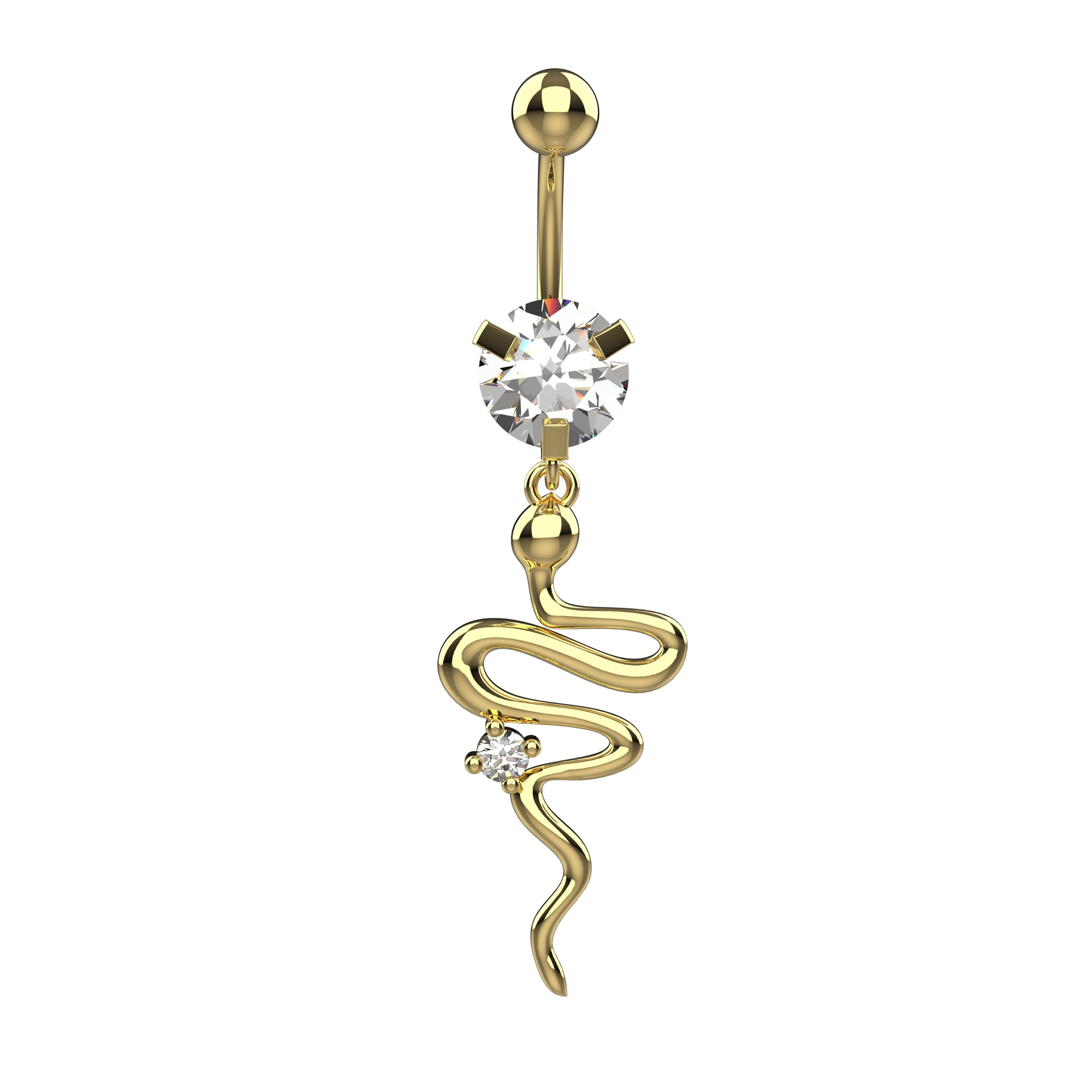 Trendy belly piercing jewellery snake style - Women belly ring animal design jewellery