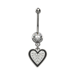 heart shape belly piercing – dangle belly ring jewellery