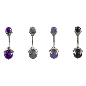 cute silver belly button ring - dainty navel jewelry