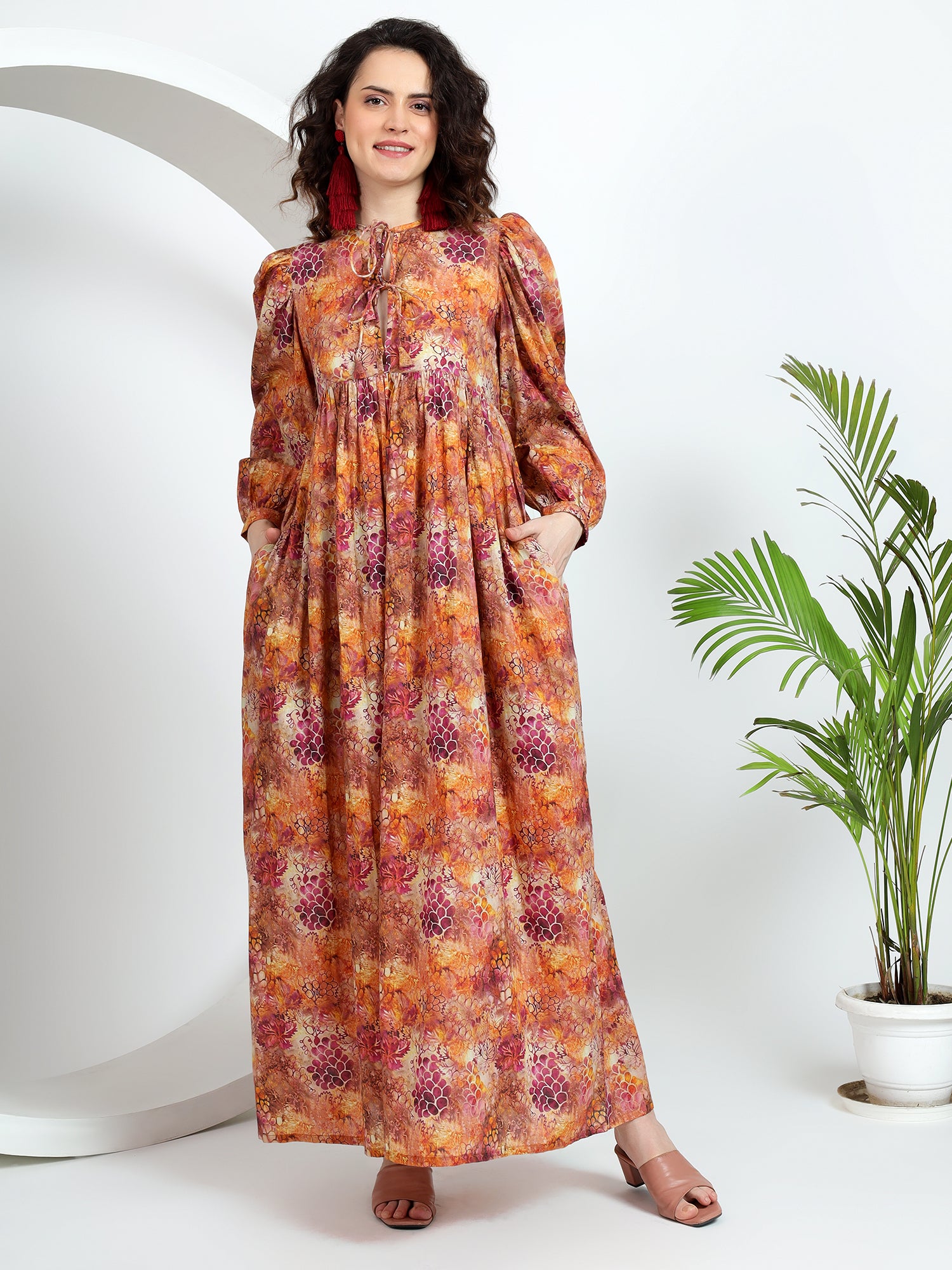 Batik Print floral Dress
