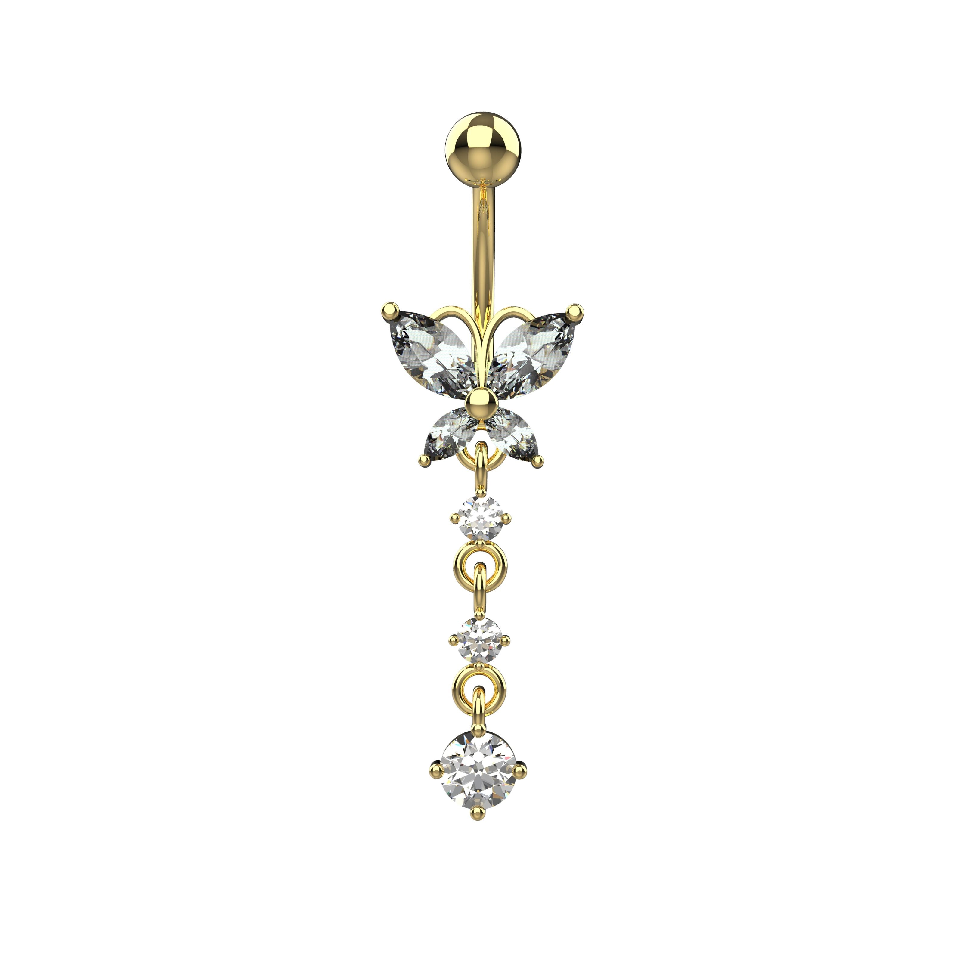 Sterling Gold Belly Button Rings