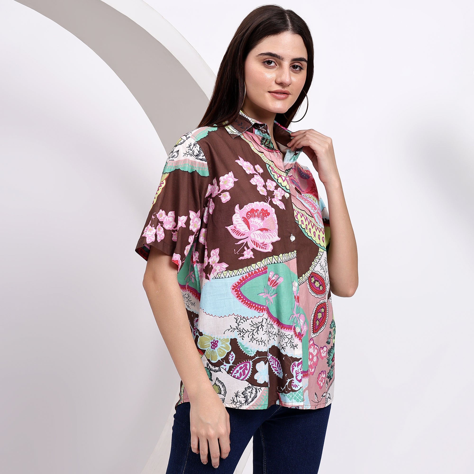 floral printed shirts women