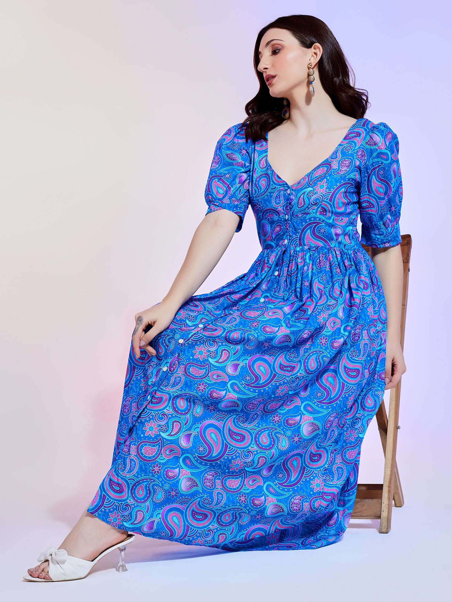 Formal Midi Dress Blue
