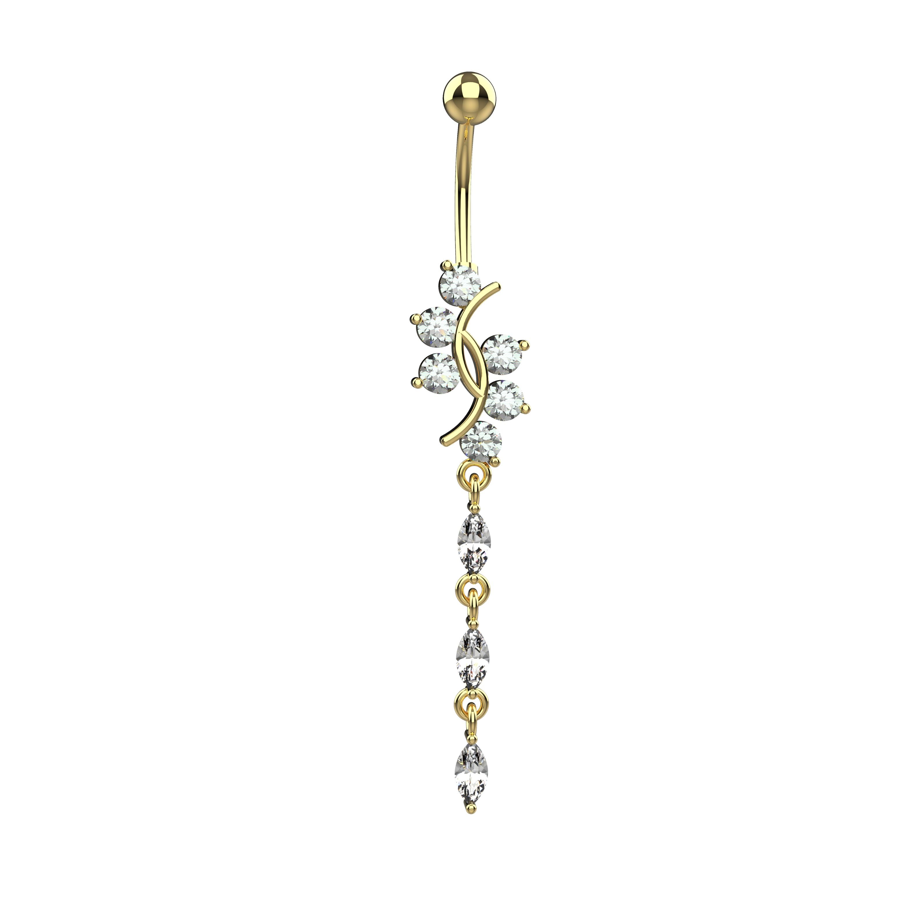 Gold belly button ring 
