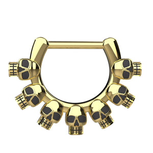 skull design septum ring gold septum piercing tribal jewellery