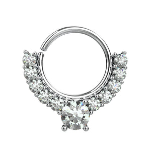 silver septum ring -  tribal nose ring piercing, indian nose hoop