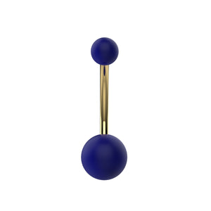 Belly button ring with blue ball 