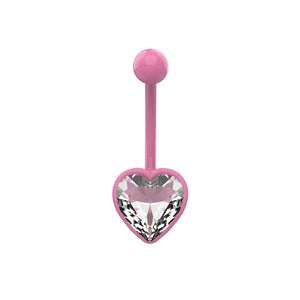 simple heart shape belly ring 14g