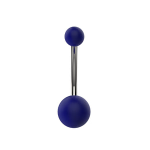Silver Belly ring with blue pearl ball 