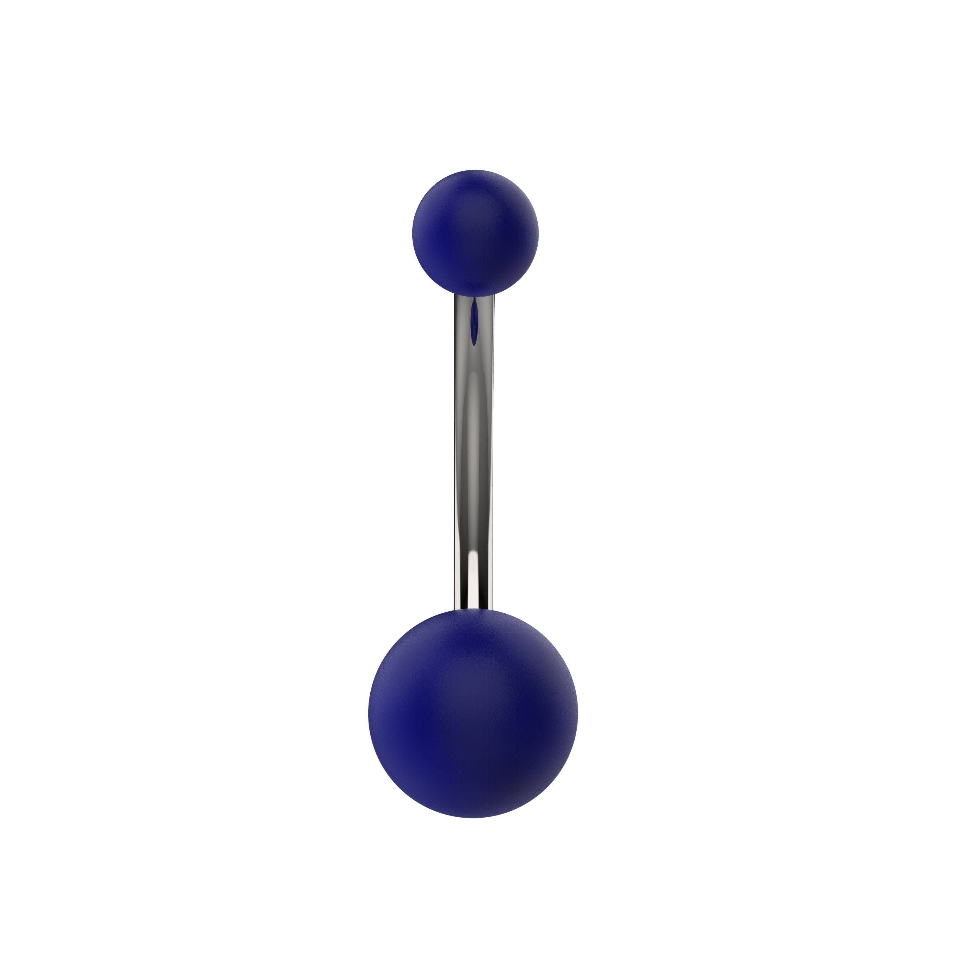 Silver Belly ring with blue pearl ball 