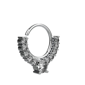 silver nose hoop for women - indian tribal septum ring