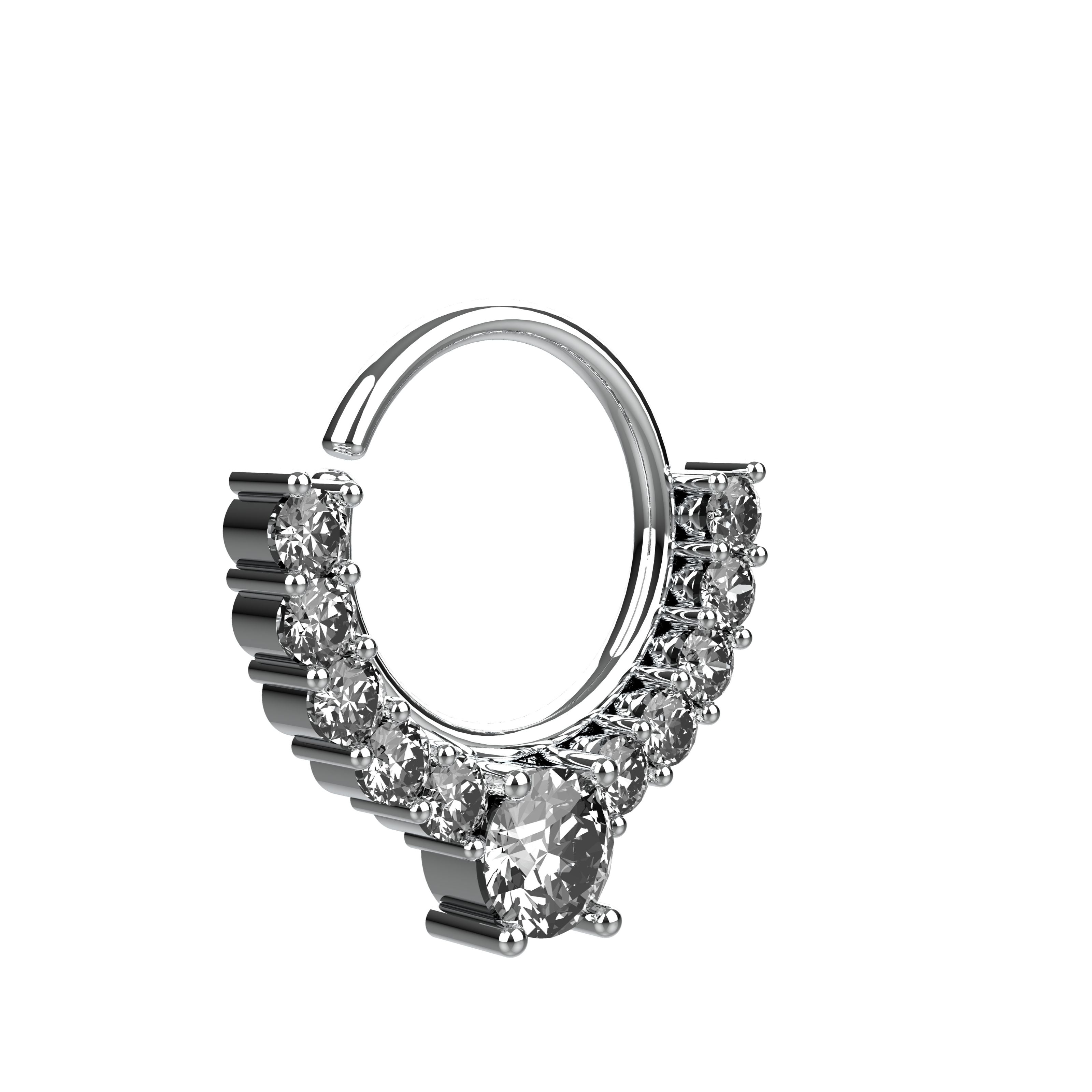 silver nose hoop for women - indian tribal septum ring