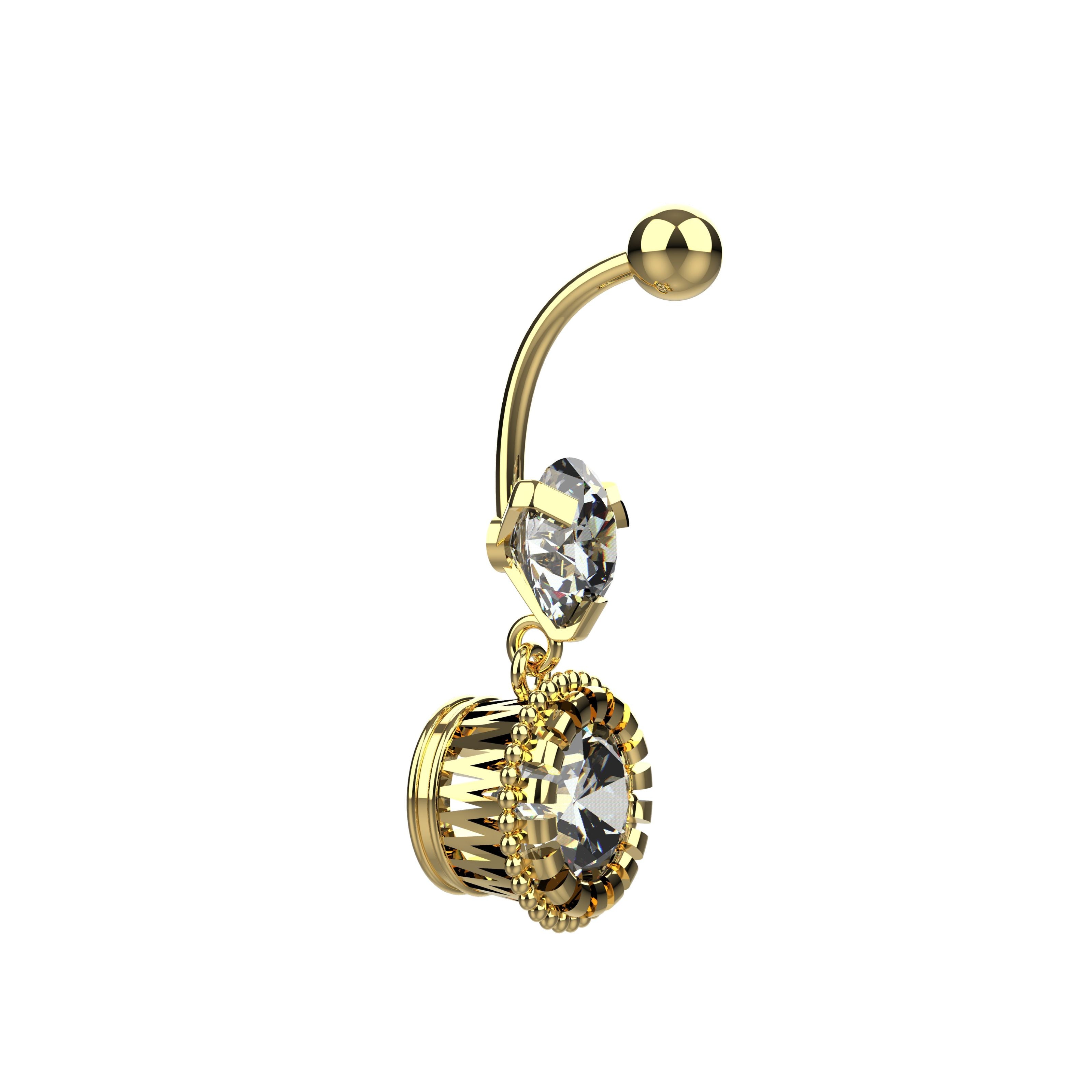 trendy belly ring design - belly button piercing jewellery india