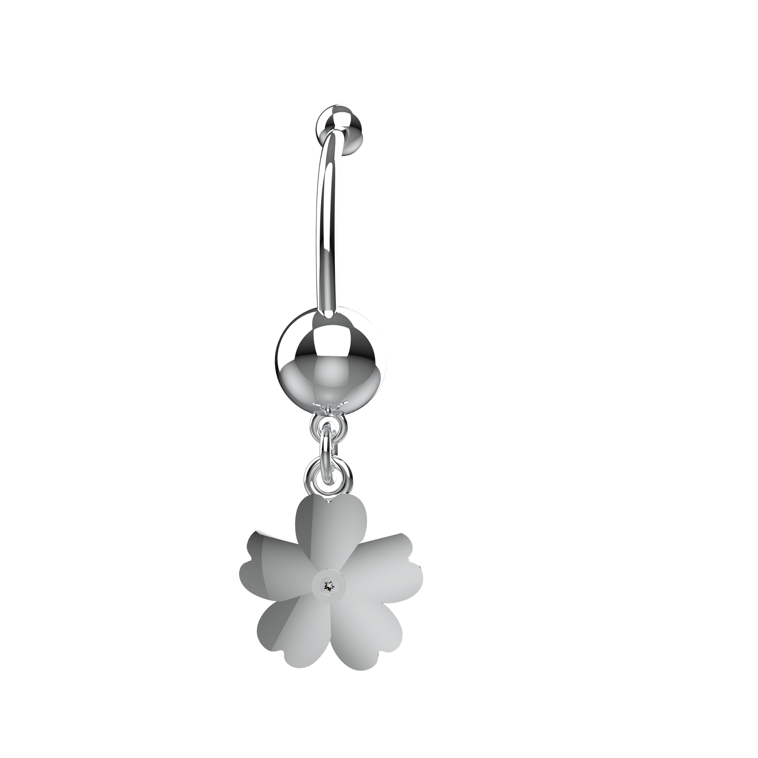 women’s floral navel ring india - flower charm belly button ring
