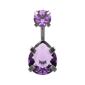 Stylish Belly Ring with Purple Stone - Belly Piercing Jewellery for Women