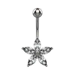 indian belly button ring gold - flower belly ring india