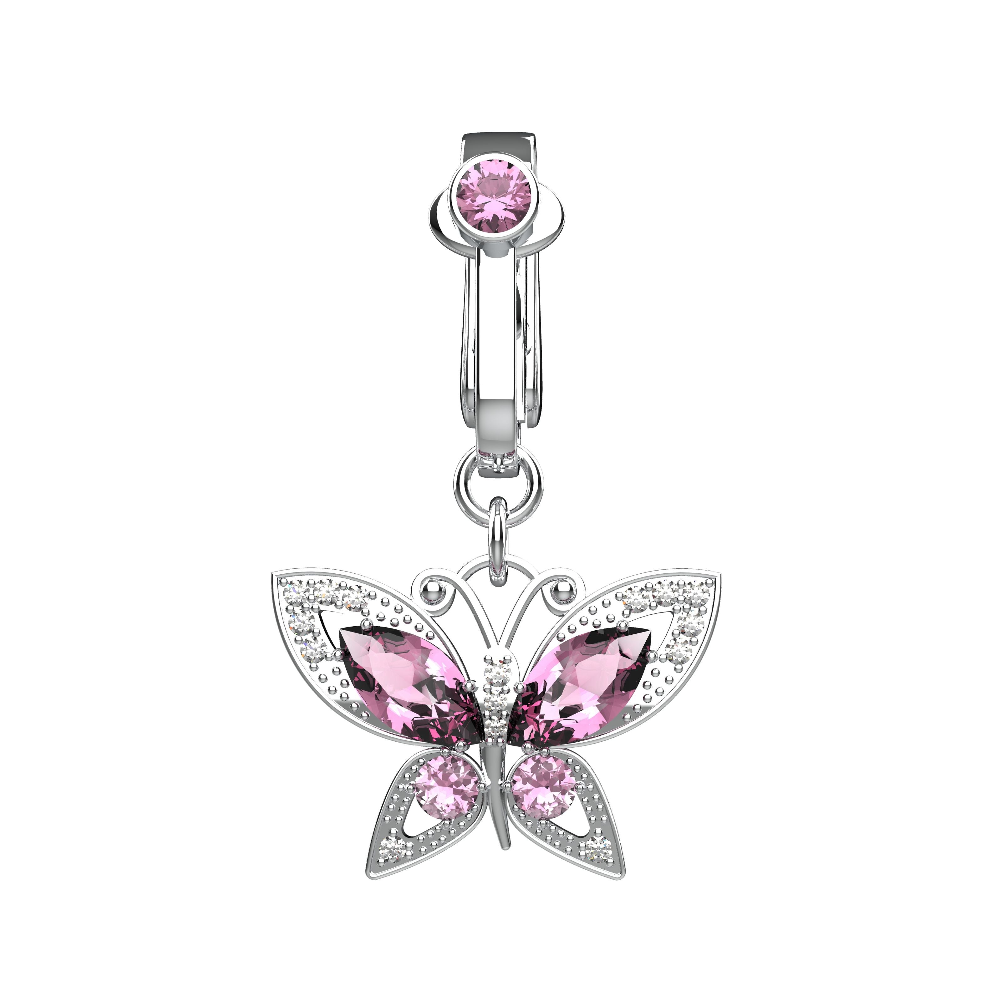 Silver fake belly button ring 