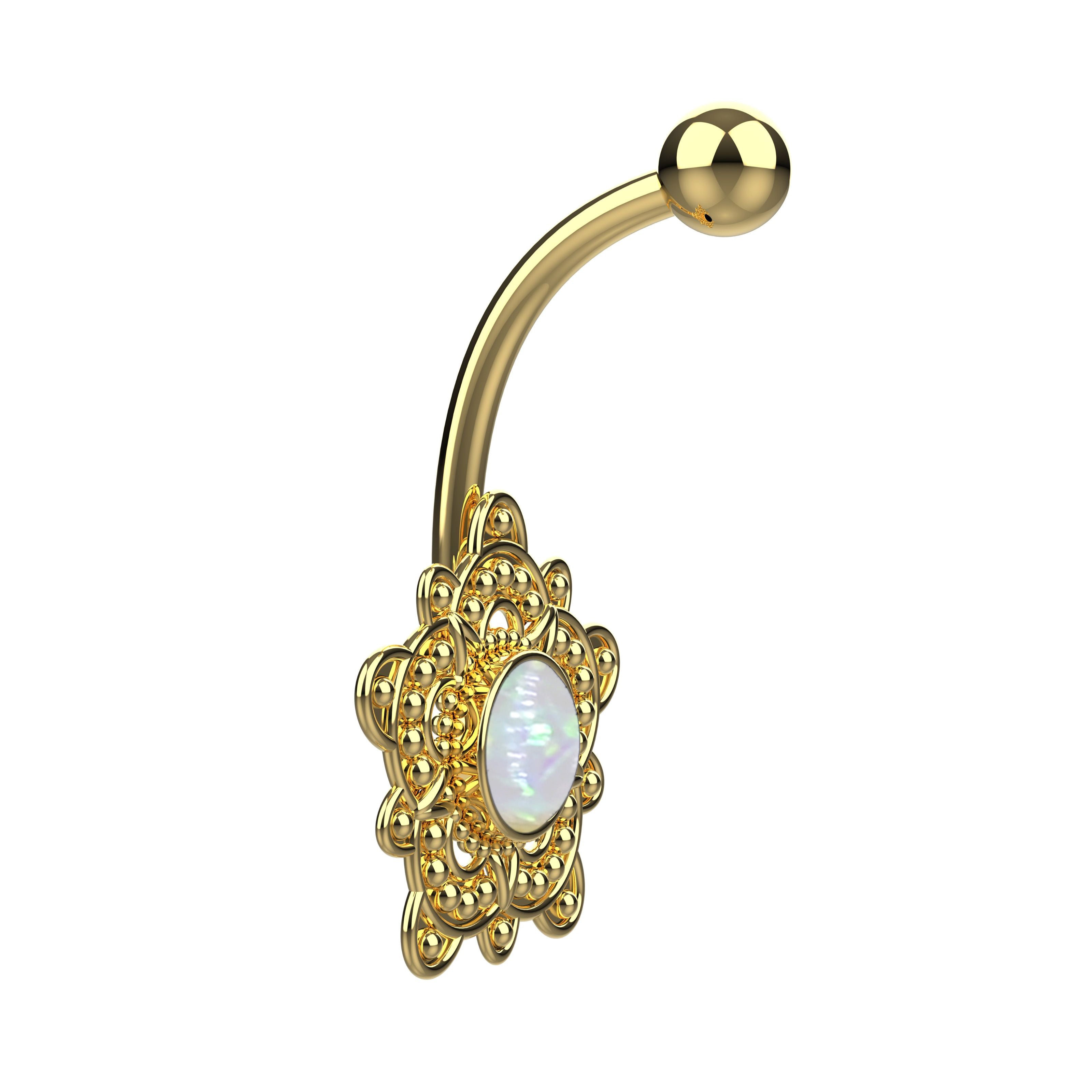 gold belly ring india - opal belly button rings