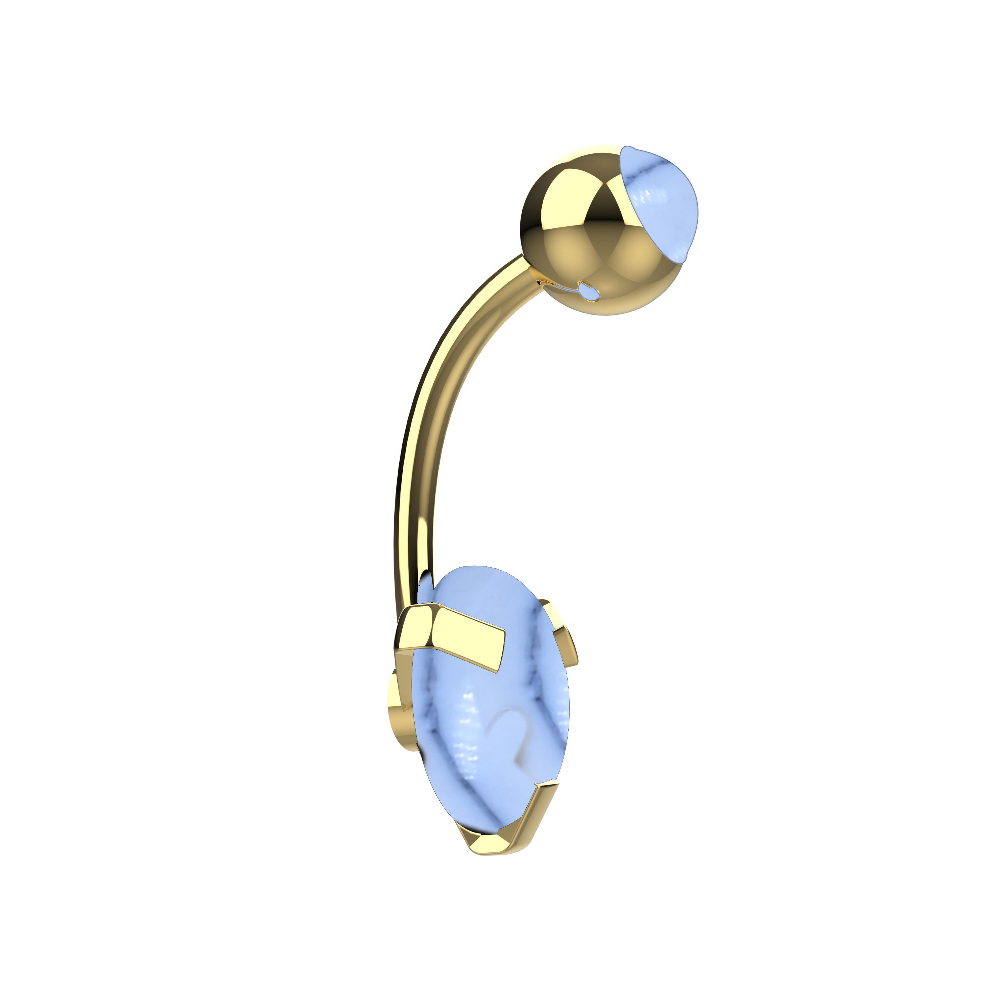 Gold belly button ring 