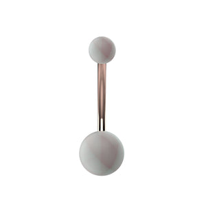 Classy white pearl navel piercing ring
