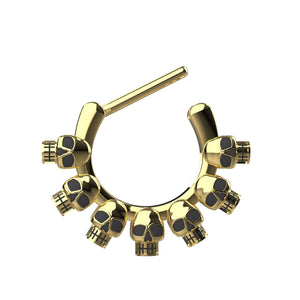 skull septum ring gold - gold tribal septum ring