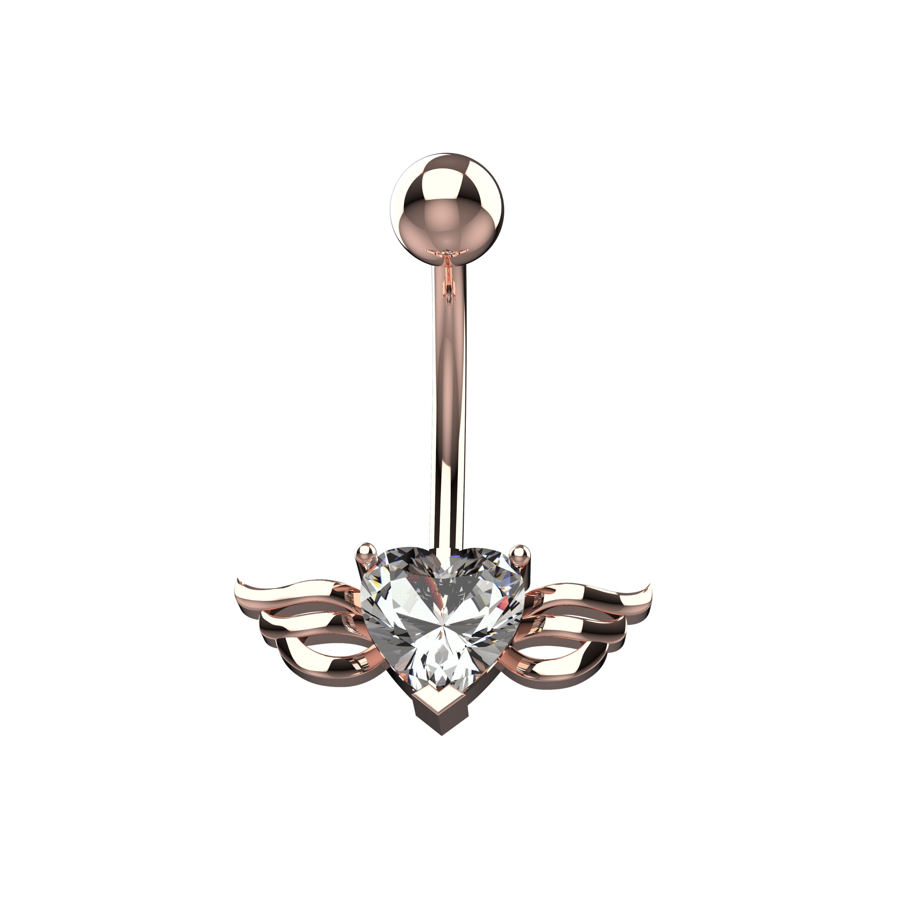 Rose gold belly piercing jewelry