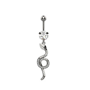 snake dangle belly button ring 14g - snake navel jewellery for women india