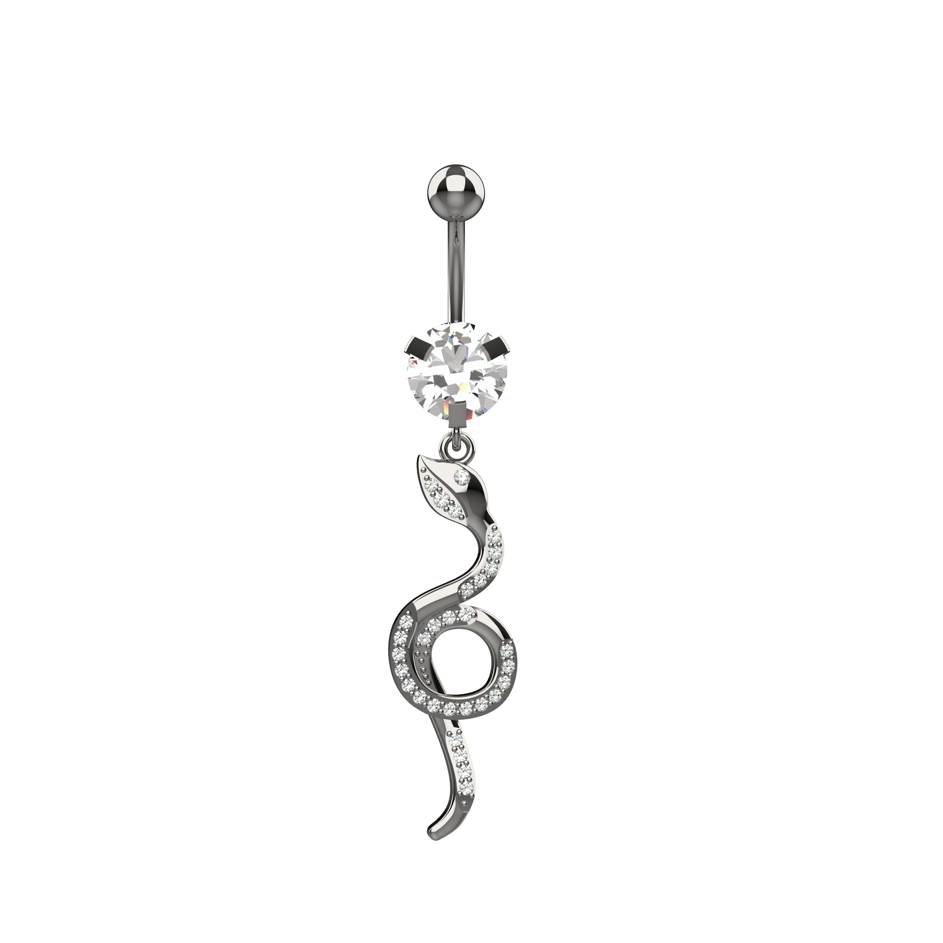 snake dangle belly button ring 14g - snake navel jewellery for women india