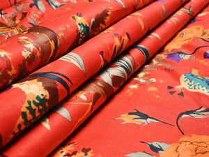 printed cotton fabric in orange