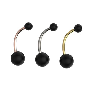 black pearl curved belly ring for girls