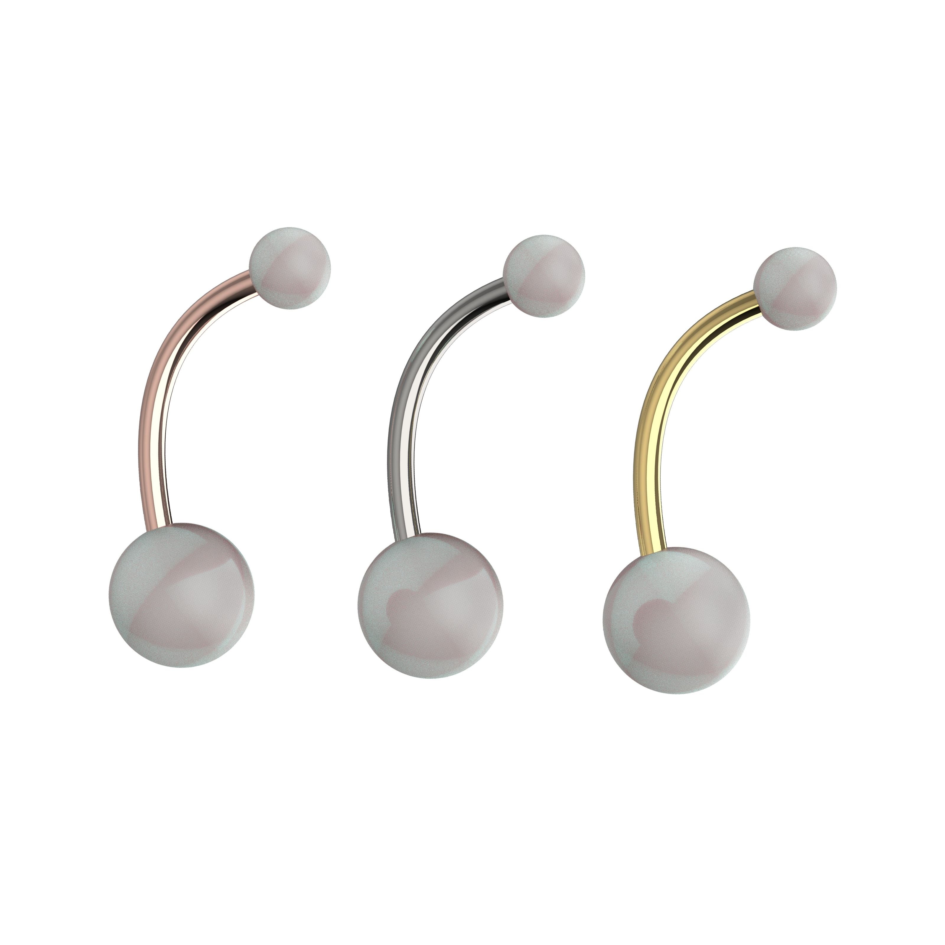 Soft finish pearl belly ring – safe for sensitive skin