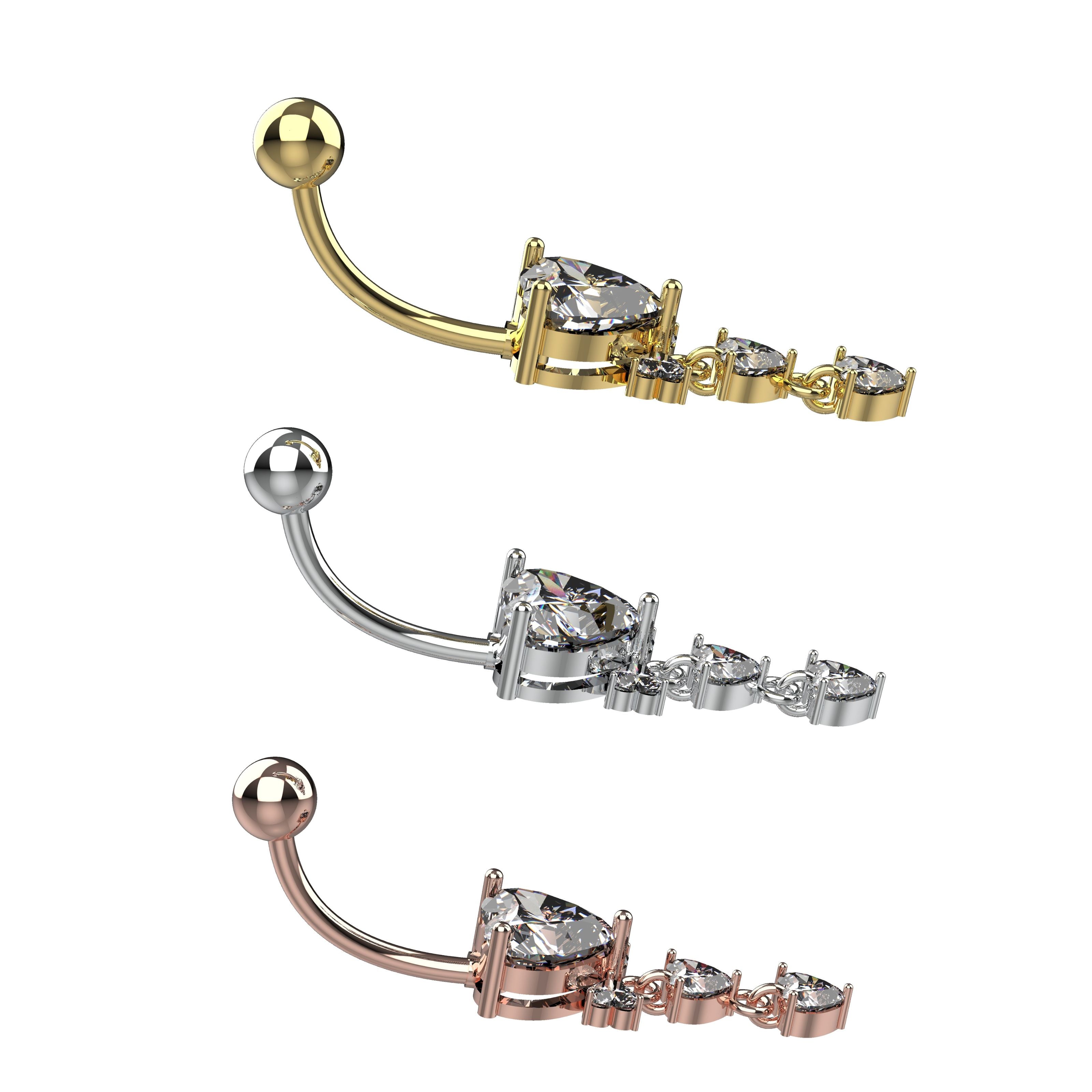  heart-shaped belly ring