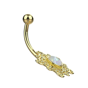 opal belly ring for women - belly ring piercing jewellery india