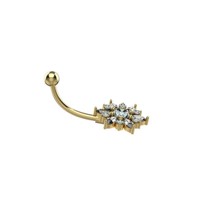Gold Sunflower Navel Ring