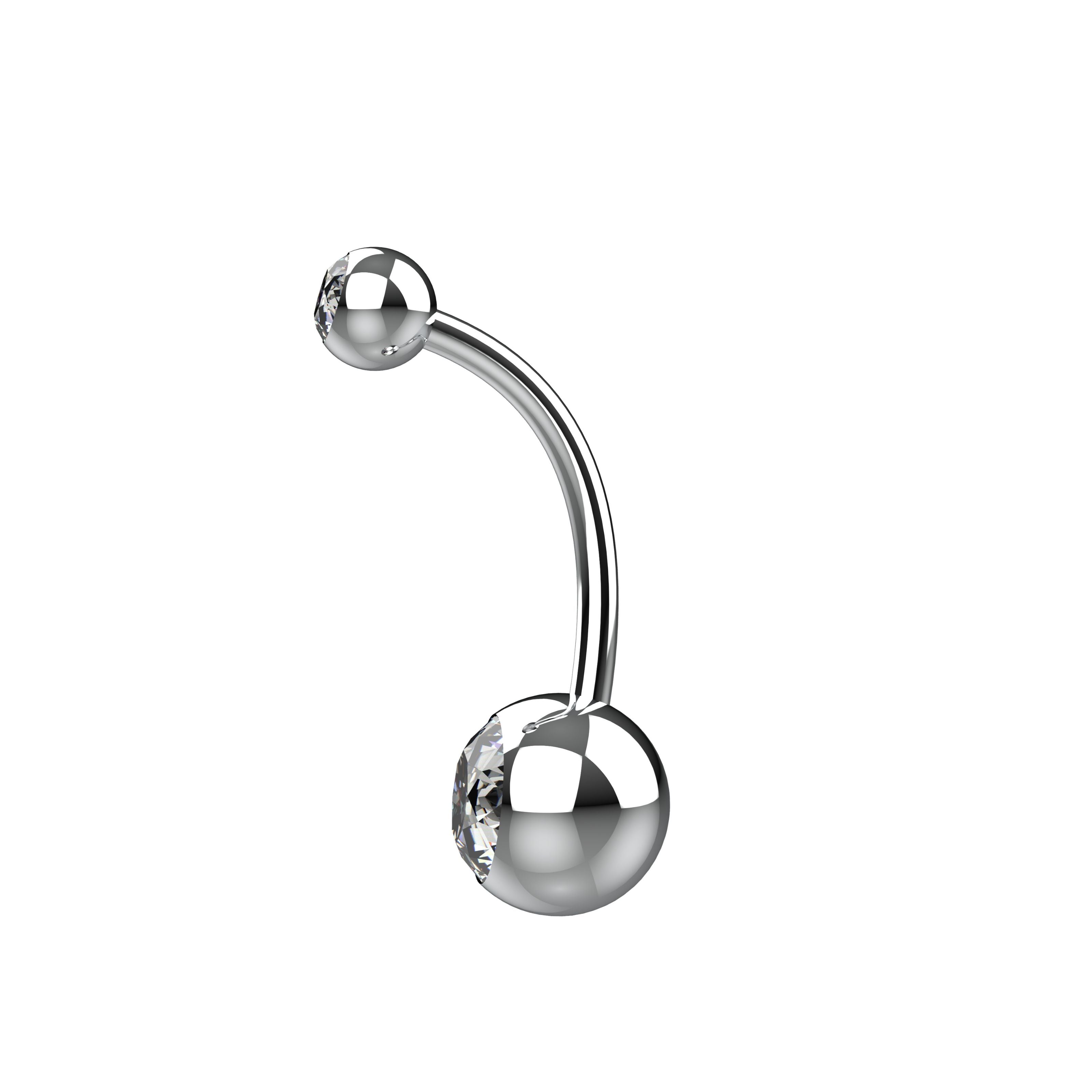 Silver navel piercing jewelry