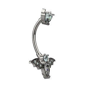 Silver belly button ring 